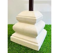 My Square Mile Stone Parasol Base 18Kg Grey/white Terrazzo Granite Marble Garden Umbrella Stand (Off White)