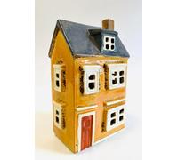 My Square Mile Tealight Candle Holder Housewarming Gift Cottage Ceramic Village Pottery House Ornament (Orange Autumn Cottage (22Cms))