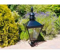 My Square Mile Victorian Garden Post Lamp, 90Cm Vintage Lantern, Metal With Glass And Mount Fixings Included (Black)