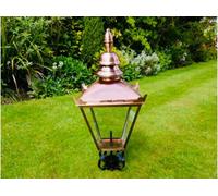 My Square Mile Victorian Garden Post Lamp, 90Cm Vintage Lantern, Metal With Glass And Mount Fixings Included (Copper)