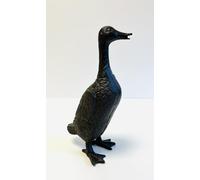My Square Mile Vintage Cast Iron Duck Ornament Gift, Indoor Outdoor Garden Pond Statue 21cm