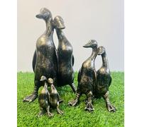 My Square Mile Vintage Gold Duck Garden Ornament Statue Pair, Medium 19cms