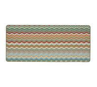My Stain Door Mat, Stain Resistant, Perfect for Indoor Use, Front Door, Entryway and Patio, Candy Multi Green Zig Zag 67X150cm