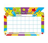 My Star A4 Reward Chart with 50 Stickers - Colourful Star Reward Chart for Kids, Teachers & Parents - Behaviour Management, Potty Training, Homework & Chores Tracking - By SuperStickers