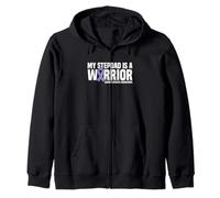My Stepdad is a Warrior Crohn's Disease Awareness Zip Hoodie