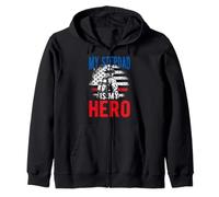 MY Stepdad IS MY HERO Firefighter Stepdad Zip Hoodie