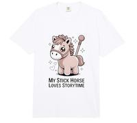 My Stick Horse Loves Storytime Cute Pony Comfort Colors Adult Heavyweight T-Shirt
