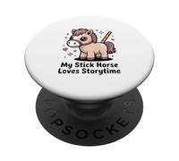 My Stick Horse Loves Storytime Cute Pony PopSockets Adhesive PopGrip
