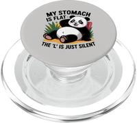my stomach is flat the l is just silent panda fat humor joke PopSockets PopGrip for MagSafe