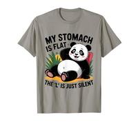 My Stomach is Flat The l is just Silent Panda Fat Humor Joke T-Shirt