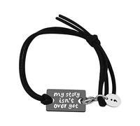 My Story Isn't Over Yet Mental Health Awareness Wrap Bracelet Semicolon Series (Silver A+black)