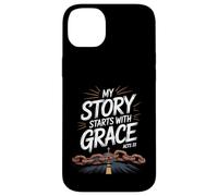 My Story Starts With Grace Acts 22 Christian Quote Case for iPhone 14 Plus