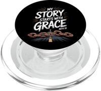 My Story Starts With Grace Acts 22 Christian Quote PopSockets PopGrip for MagSafe