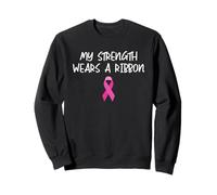 My Strength Wears A Ribbon Breast Cancer Awareness Support Sweatshirt
