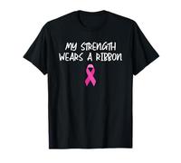 My Strength Wears A Ribbon Breast Cancer Awareness Support T-Shirt