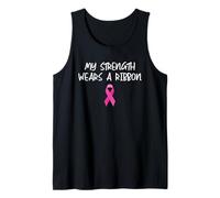 My Strength Wears A Ribbon Breast Cancer Awareness Support Tank Top