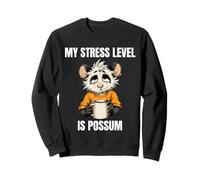 My Stress Level Is Possum Funny Anxiety Humor Design Sweatshirt