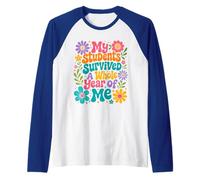 My Student Survived Whole Year of Me Last Day School Teacher Raglan Baseball Tee