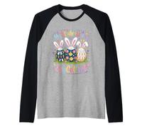 My Students are EggCellent Funny Easter Teacher Bunny Egg Raglan Baseball Tee