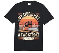 My Studio Has A Two Stroke Engine Chainsaw Studio Lumberjack Comfort Colors Adult Heavyweight T-Shirt