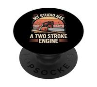 My Studio Has A Two Stroke Engine Chainsaw Studio Lumberjack PopSockets Adhesive PopGrip