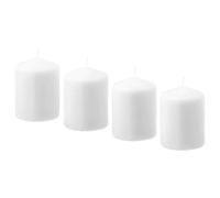 My- Stylo Collection Unscented Block Candle, White, 8 cm, 4 Pack, Product Size: Height: 8 cm Diameter: 5.7 cm Burning Time: 15 Hr Package Quantity: 4 Pack, Materials: Paraffin/Vegetable Wax