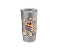 My Summer is All Booked Reading Reading Book Lover Bookworm Stainless Steel Insulated Tumbler