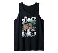 My Summer is All Booked Retro Design Tank Top