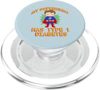 MY SUPERHERO HAS TYPE 1 DIABETES T1D Brown Haired Boy Meme PopSockets PopGrip for MagSafe