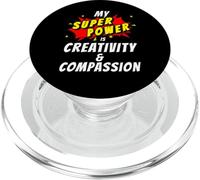 My SuperPower is Creativity & Compassion Comic Positivity PopSockets PopGrip for MagSafe