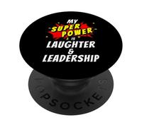 My SuperPower is Laughter & Leadership for Office Colleague PopSockets Adhesive PopGrip