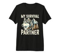 My Survival Partner Husky Dog Mountain Wilderness Premium T-Shirt