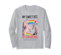My Sweet BTC Bitcoin Dreams (Funny Unicorn Graphic) Long Sleeve T-Shirt