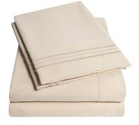 My Sweet Home 1500 Thread Count 4Pc Bed Sheet Set Egyptian Quality Deep Pocket - Queen Beige