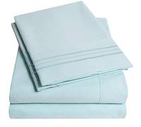 My Sweet Home 1500 Thread Count 4Pc Bed Sheet Set Egyptian Quality Deep Pocket - Queen, Light Blue