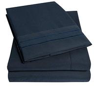 My Sweet Home 1500 Thread Count 4Pc Bed Sheet Set Egyptian Quality Deep Pocket - Queen, Navy