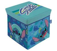 My sweety pop | Disney Lilo and Stitch Leaf Toy Storage Box | Foldable Storage Cube 30 x 30 x 30 cm | Blue Toy Chest for Children's Bedroom | Sturdy Storage Stool Loads 80 kg