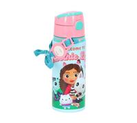 My sweety pop Gabby's Dollhouse Aluminium Water Bottle for Kids Kindergarten School Holiday Meal - 21.8 cm - 600ml - Hydration - Gift Idea - Straw