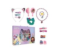 My sweety pop - Gabby's Dollhouse - Set of 24 Girls' Accessories - Headband, Necklace, Bracelet, Brush, Clips & Elastics - Pink and Purple