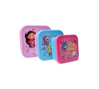 My Sweety Pop - Set of 3 Gabby’s Dollhouse Lunch Boxes - Stackable Lunch Boxes 4.5 inches - Child - Preschool, Kindergarten, School, Vacation - Pink/Purple/Blue