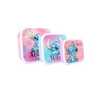 My sweety pop - Set of 3 Stitch Lunch Boxes - Lunch Box - For Children - Nursery - Kindergarten - School - Holiday - Meal - 11.5 cm (Stitch - Pink/Purple/Blue)