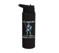 My Sword Can Take Down Any Foe Medieval Ren Faire Jousting Stainless Steel Insulated Water Bottle