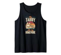 My Tabby Ate My Homework Retro Style Funny Pet Cat Tank Top