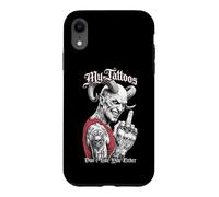 My Tattoos Don't Like You Either Tattoo Devil Middle Finger Case for iPhone XR