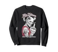 My Tattoos Don't Like You Either Tattoo Devil Middle Finger Sweatshirt