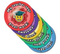 My Teacher Says Stickers, 150pcs on 5 A4 sheets, 32mm size. Teacher Stickers