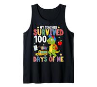 My Teacher Survived 100 Days of Me 100th Day of School Dino Tank Top