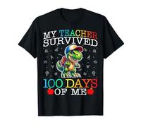 My Teacher Survived 100 Days of Me Dinosaur 100th Day School T-Shirt