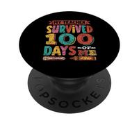 My Teacher Survived 100 Days Of Me Kids 100 Days Of School PopSockets Adhesive PopGrip