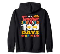 My Teacher Survived 100 Days of Me Pencil School Kid Zip Hoodie